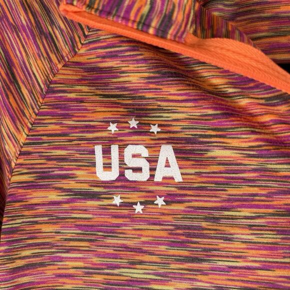 Under Armour USA Jacket Women's Small Orange 1/2 Zip Lightweight Pullover - Picture 5 of 9